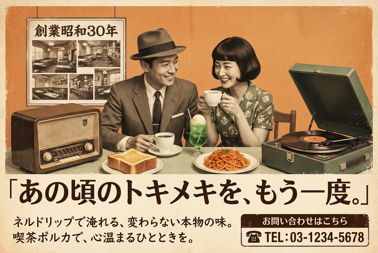 nano banana: 1950年代アメリカンレトロ風